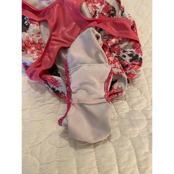 Womens Swimsuit One Piece Sz 14 Pink Sparkly Actionback Competition  Dive Beach - Picture 9 of 9